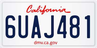 CA license plate 6UAJ481