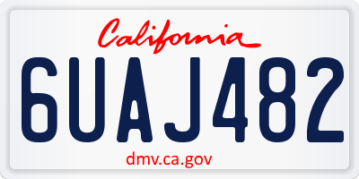 CA license plate 6UAJ482