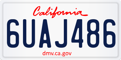 CA license plate 6UAJ486