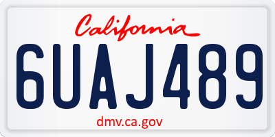 CA license plate 6UAJ489