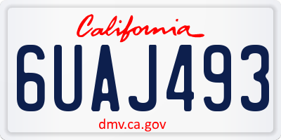 CA license plate 6UAJ493