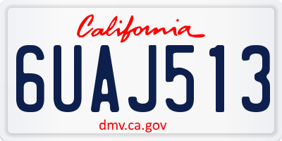 CA license plate 6UAJ513