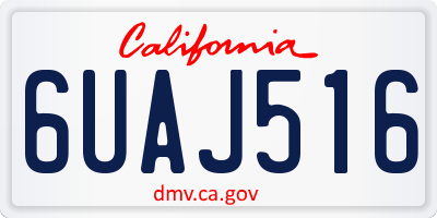 CA license plate 6UAJ516
