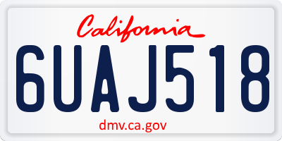 CA license plate 6UAJ518