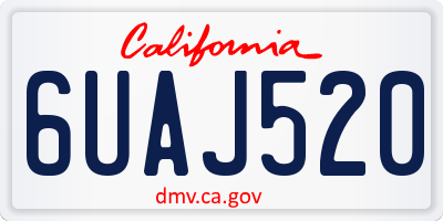 CA license plate 6UAJ520