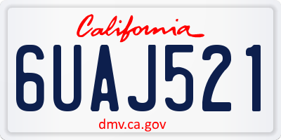 CA license plate 6UAJ521