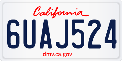 CA license plate 6UAJ524