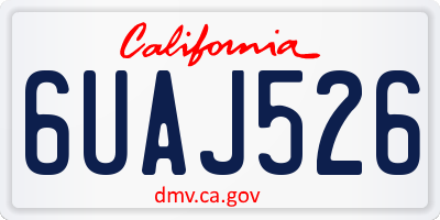 CA license plate 6UAJ526