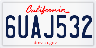 CA license plate 6UAJ532