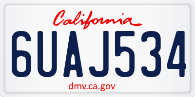 CA license plate 6UAJ534