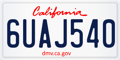 CA license plate 6UAJ540