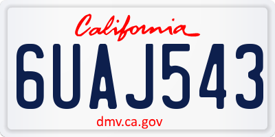 CA license plate 6UAJ543