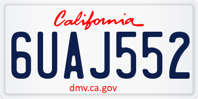 CA license plate 6UAJ552