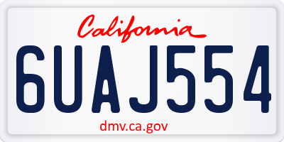 CA license plate 6UAJ554