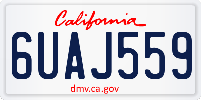 CA license plate 6UAJ559