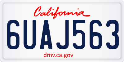 CA license plate 6UAJ563