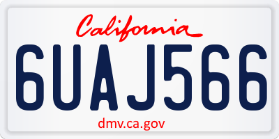 CA license plate 6UAJ566