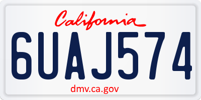 CA license plate 6UAJ574