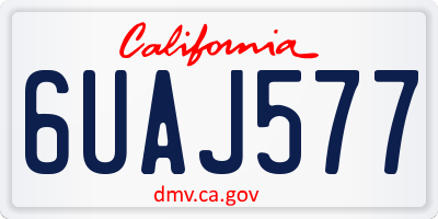 CA license plate 6UAJ577