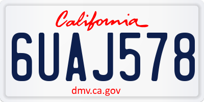CA license plate 6UAJ578
