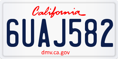 CA license plate 6UAJ582