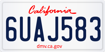 CA license plate 6UAJ583