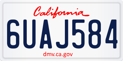 CA license plate 6UAJ584