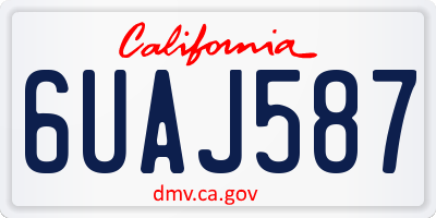 CA license plate 6UAJ587