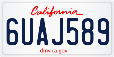 CA license plate 6UAJ589