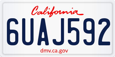 CA license plate 6UAJ592
