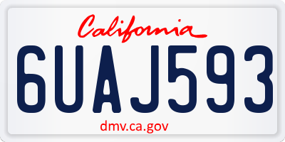 CA license plate 6UAJ593