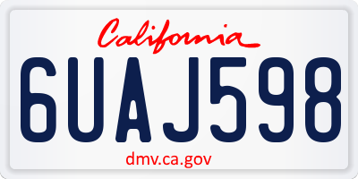 CA license plate 6UAJ598