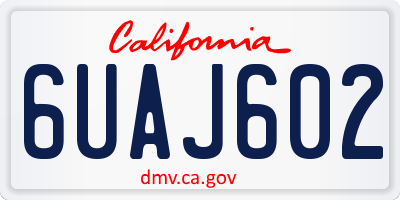 CA license plate 6UAJ602