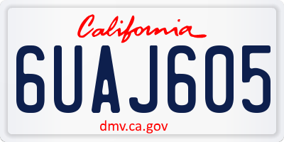 CA license plate 6UAJ605