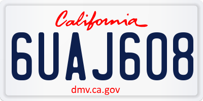 CA license plate 6UAJ608