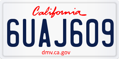 CA license plate 6UAJ609