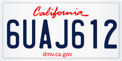 CA license plate 6UAJ612