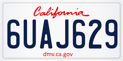 CA license plate 6UAJ629