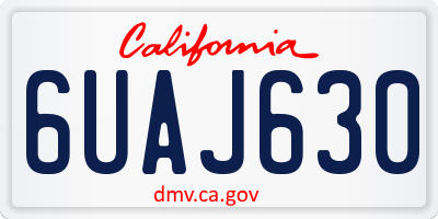 CA license plate 6UAJ630