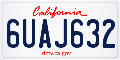 CA license plate 6UAJ632
