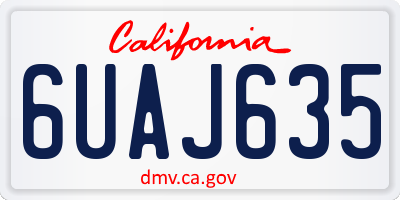 CA license plate 6UAJ635