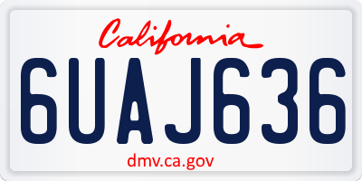 CA license plate 6UAJ636