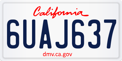 CA license plate 6UAJ637
