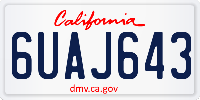 CA license plate 6UAJ643