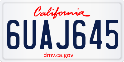 CA license plate 6UAJ645