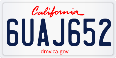 CA license plate 6UAJ652