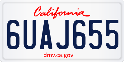 CA license plate 6UAJ655