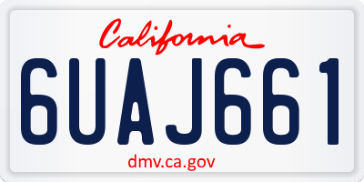 CA license plate 6UAJ661