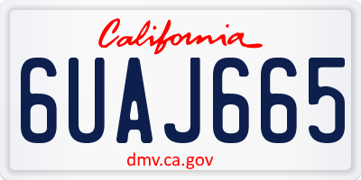 CA license plate 6UAJ665
