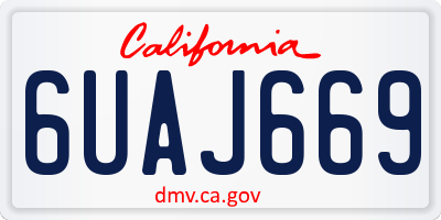 CA license plate 6UAJ669